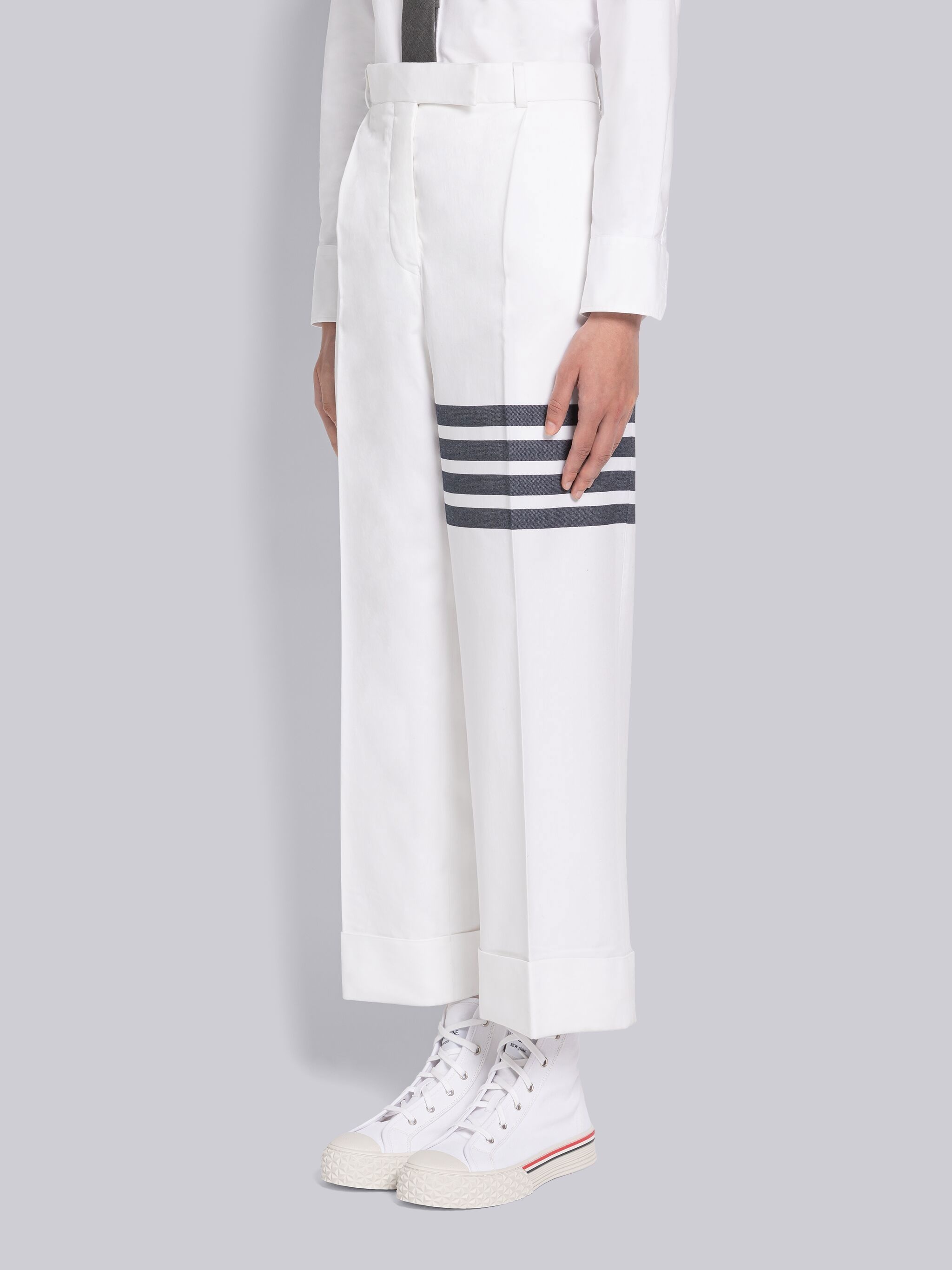 Cotton Twill 4-Bar Single Pleat Trouser - 2
