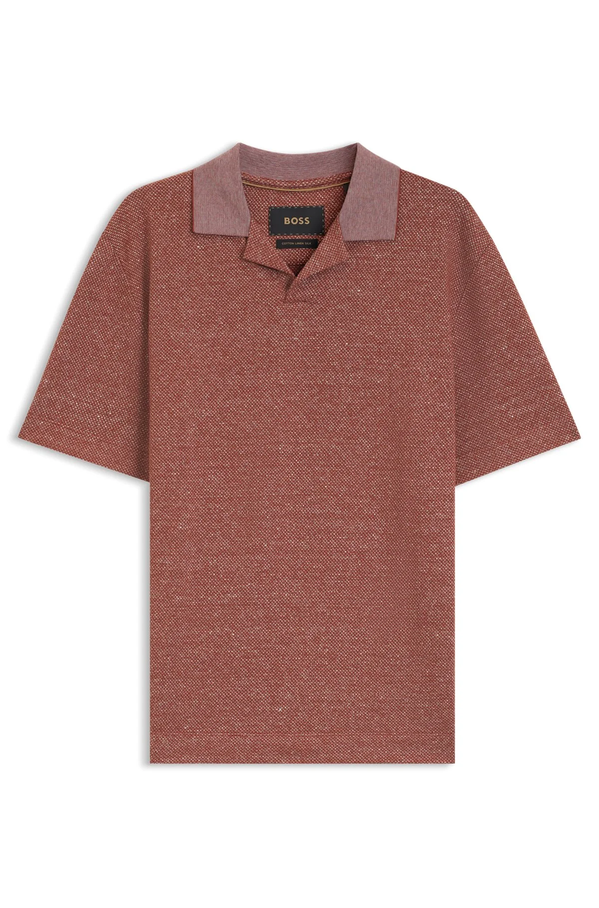 JOHNNY-COLLAR POLO SHIRT IN COTTON, LINEN AND SILK - 1