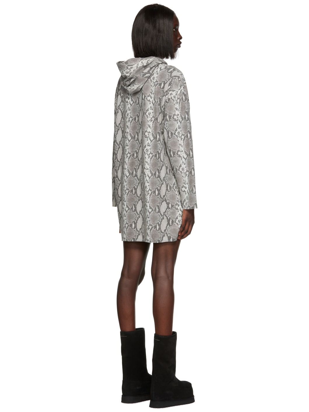 Gray Hooded Minidress - 3