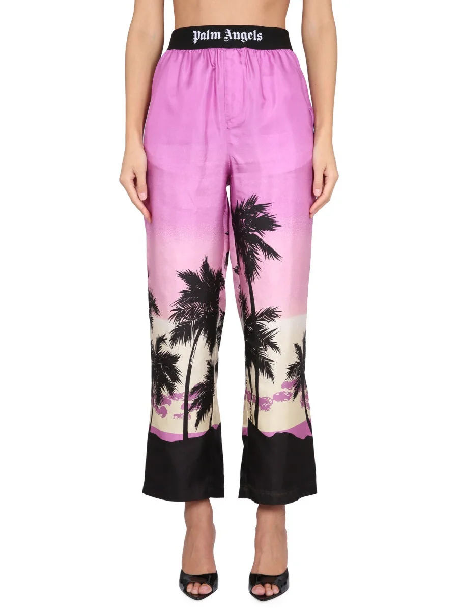 Palm Angels Women Pants With Sunset Print - 1