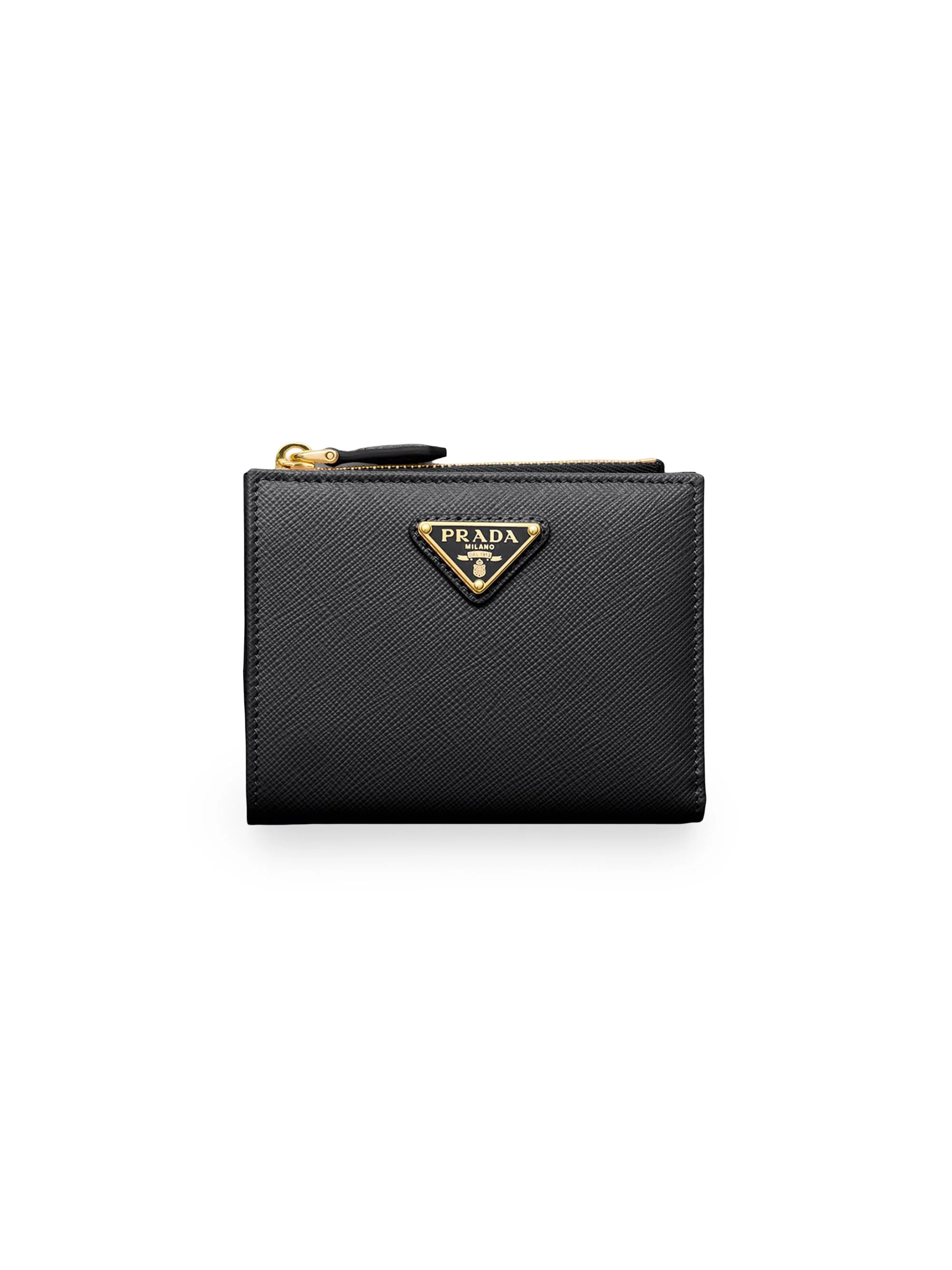 Women's Small Saffiano Leather Wallet - Black - 1
