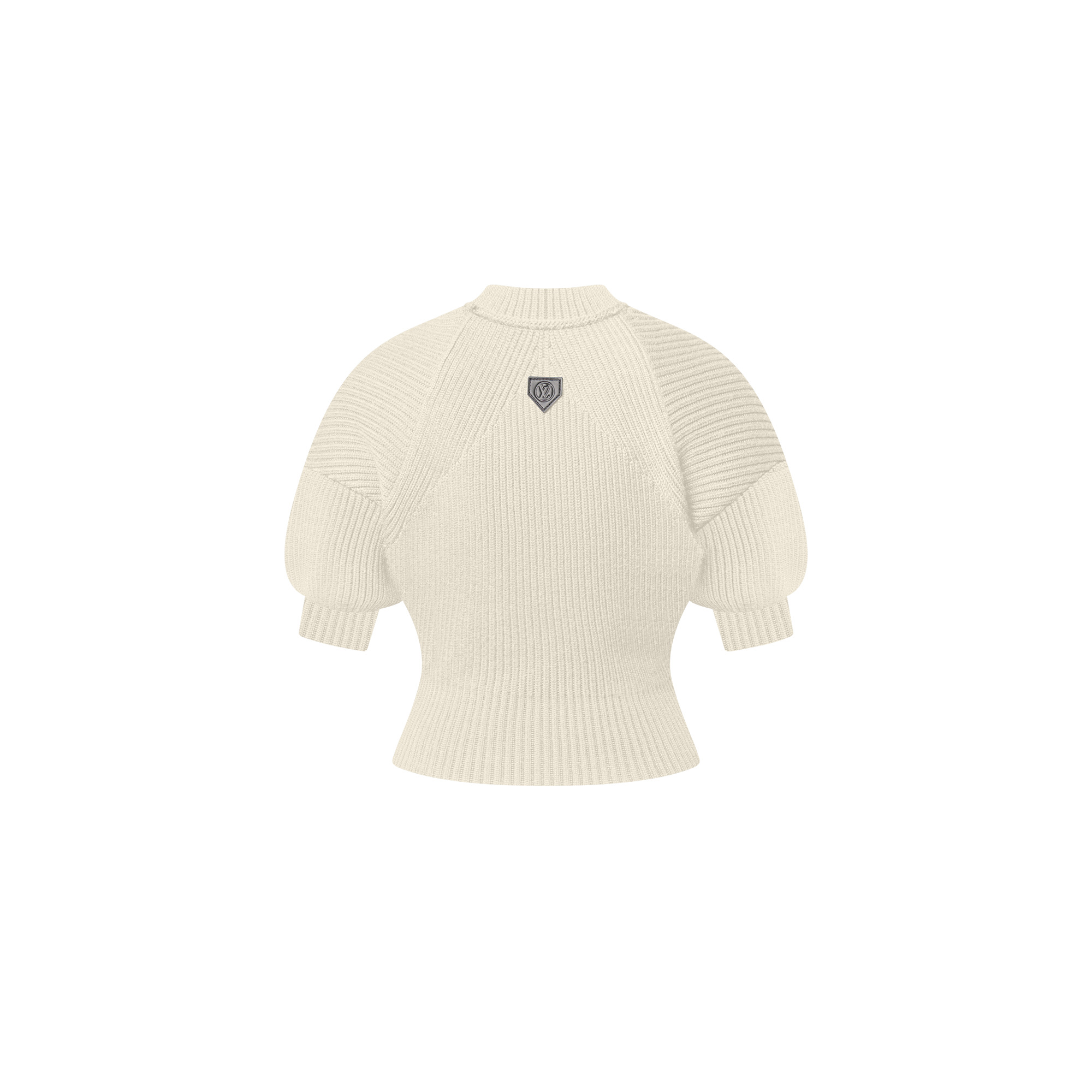 Puff Sleeve Rib-Knit Sweater - 3