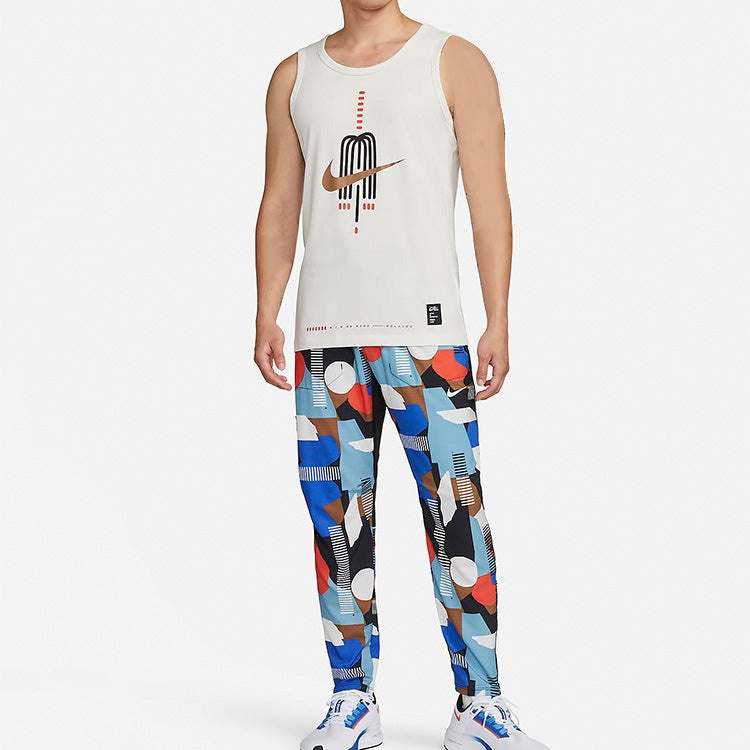 Men's Nike Logo Printing Round Neck Pullover White Vest DR7669-030 - 3