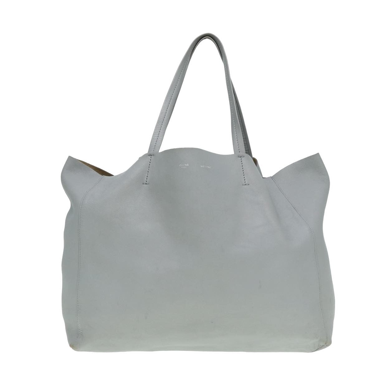 CELINE Horizontal Cabas Tote Bag Leather Light Blue - 2
