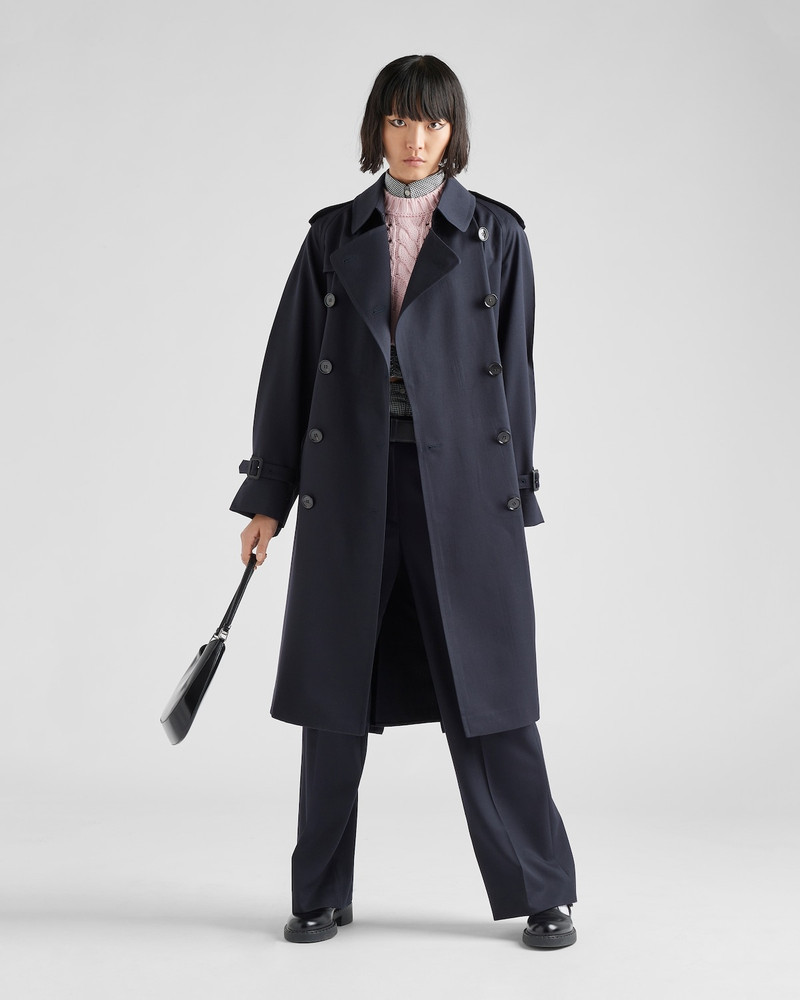 Prada Double-breasted gabardine trench coat outlook