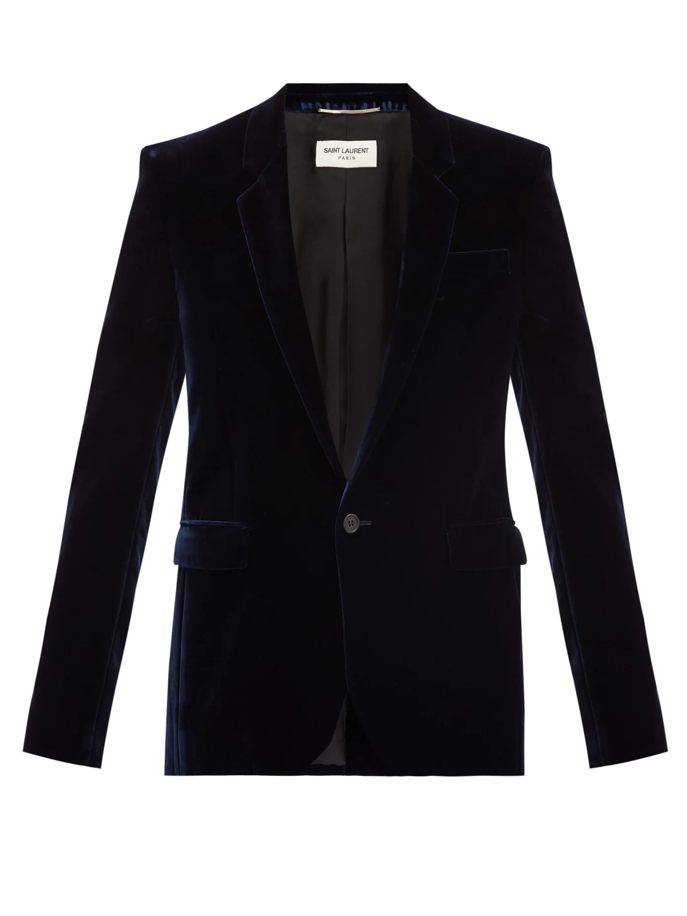 Velvet single-breasted blazer - 1