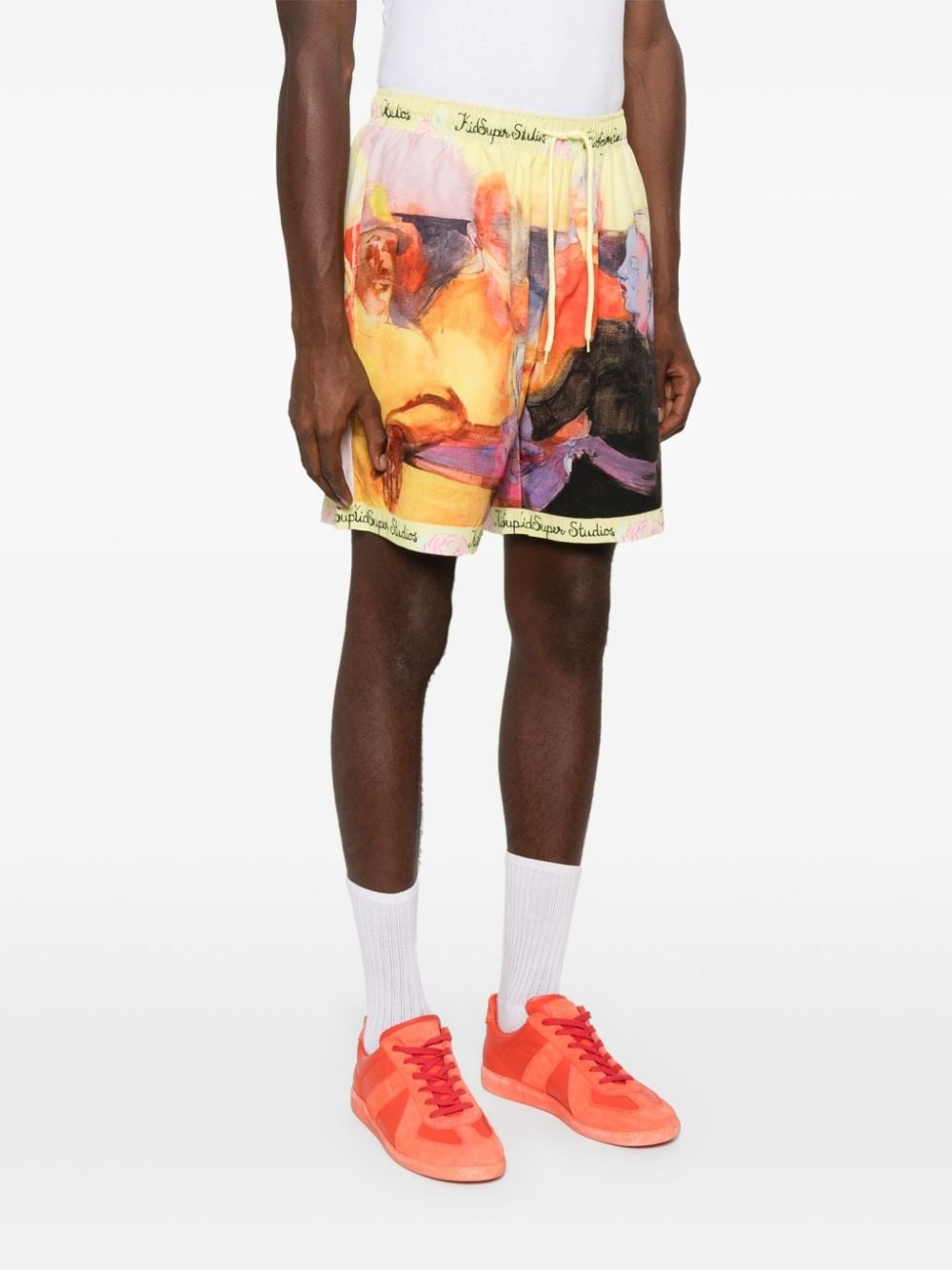 graphic-print drawstring-waist shorts - 3