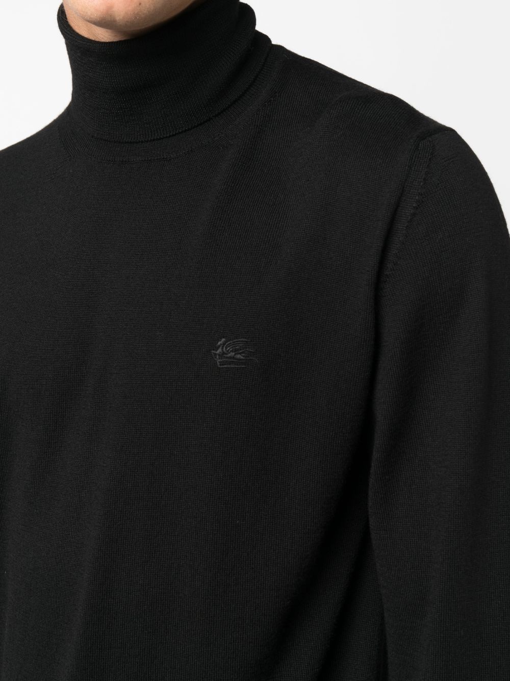logo-embroidered roll-neck jumper - 5
