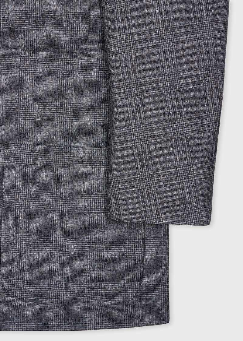 Paul Smith Grey Check Wool Work Jacket and Tapered-Fit Trousers Co-ord outlook