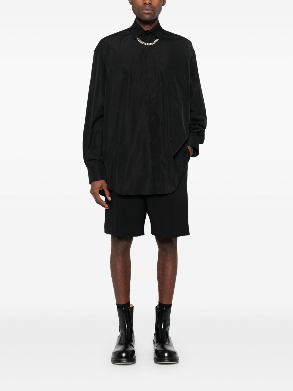 logo-embroidered shirt - 3