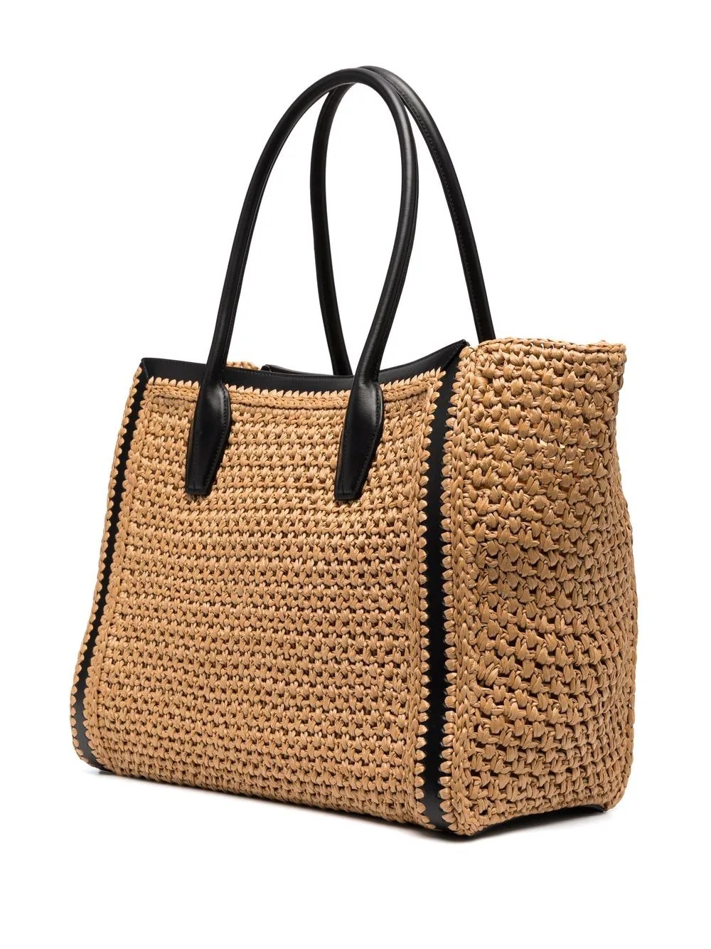 raffia-woven tote bag - 3