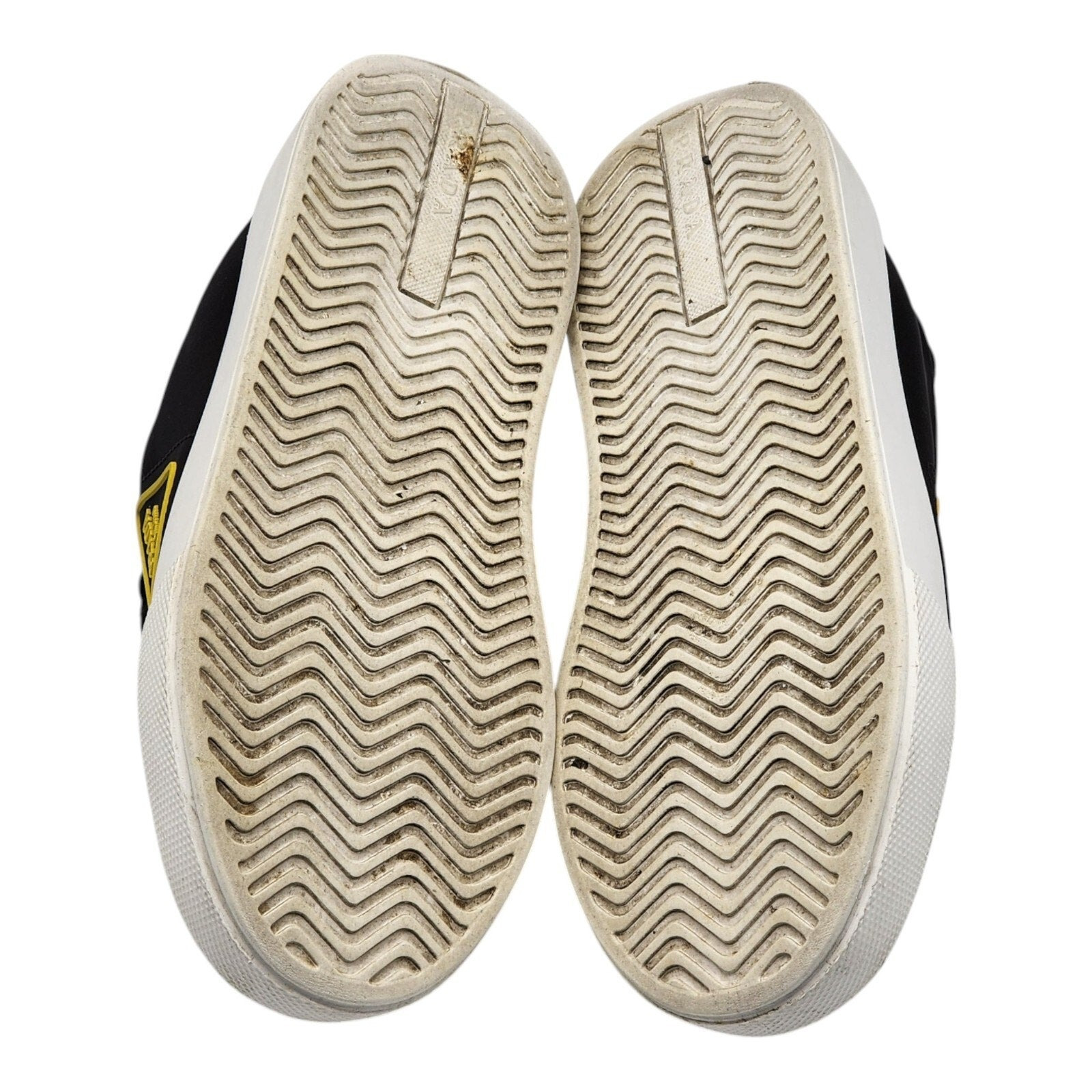 Prada Nylon Gabardine Wheel Low Women's Sneakers Black Yellow - EU 38.5 US 8 - 5