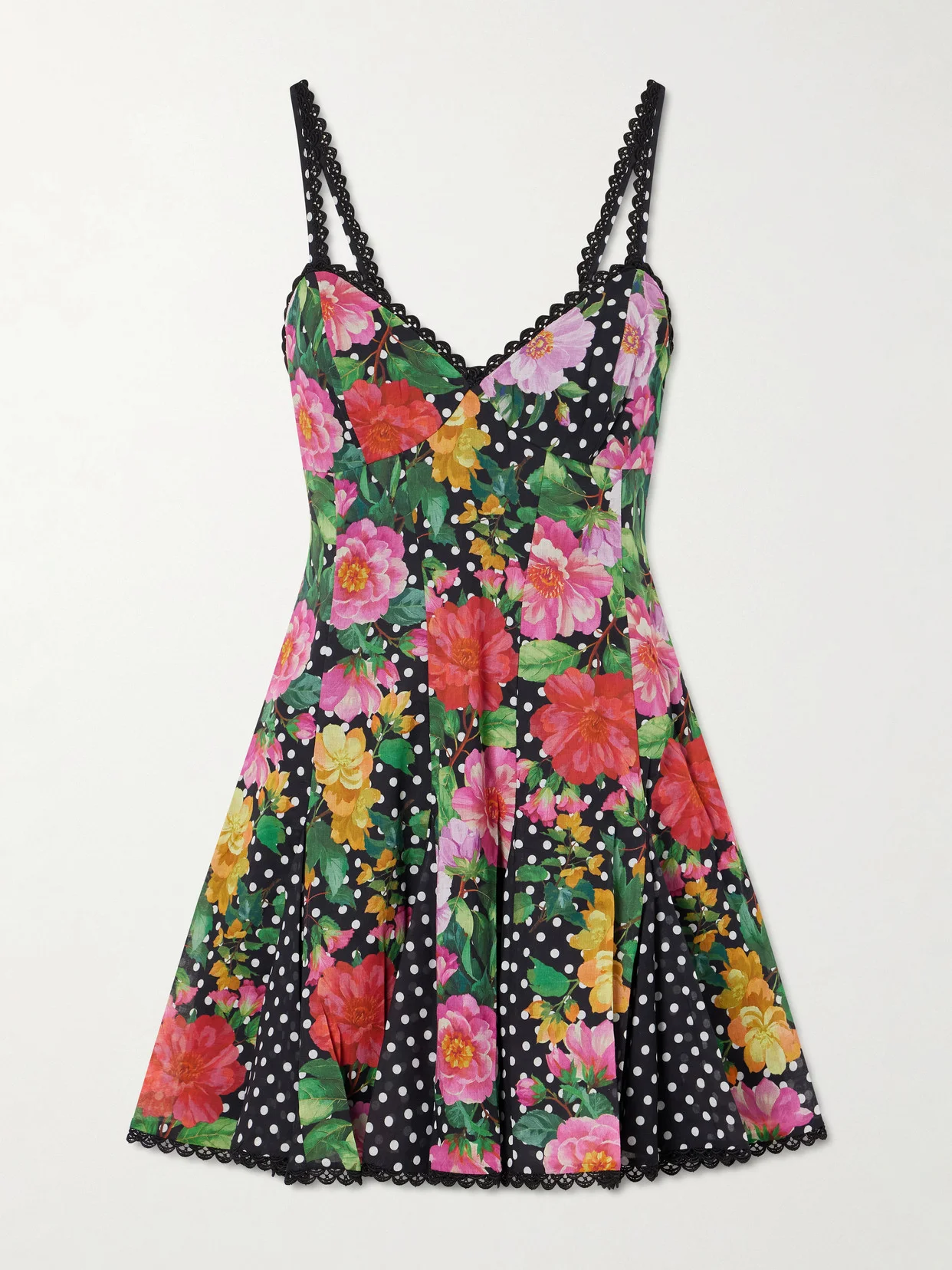 Rosela Floral-print Cotton-blend Mini Dress - 1