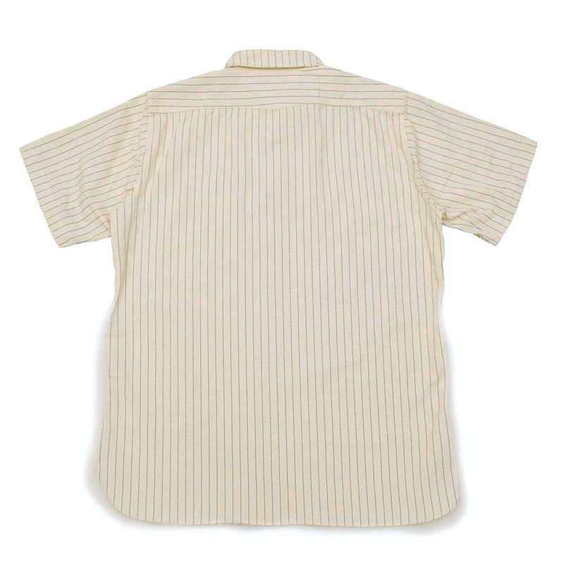 SUGAR CANE FICTION ROMANCE - 8.5oz. WHITE WABASH STRIPE - S/S WORK SHIRT - SC37275 outlook