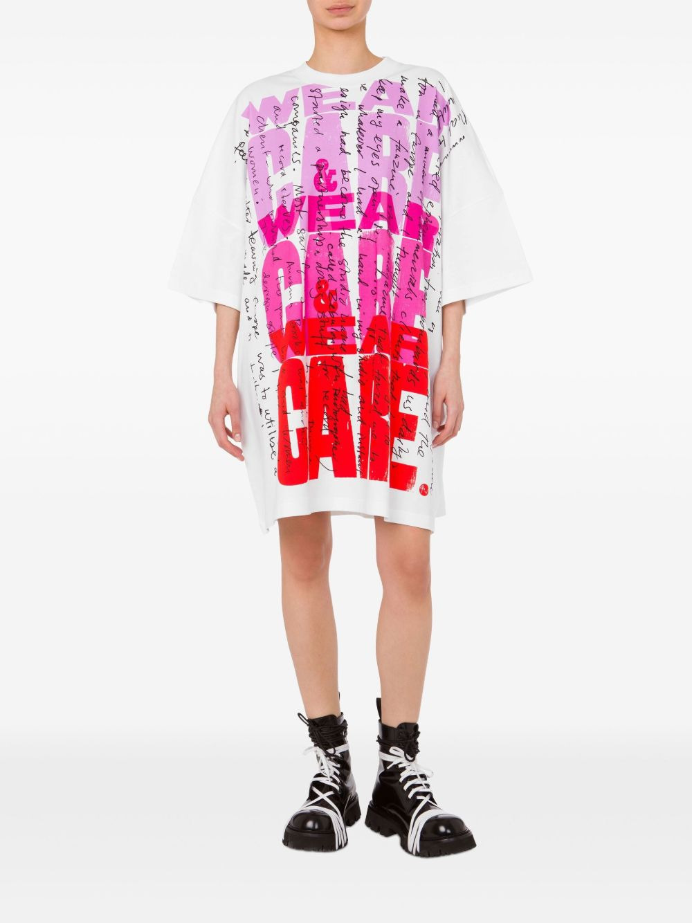 text-print mini dress - 2