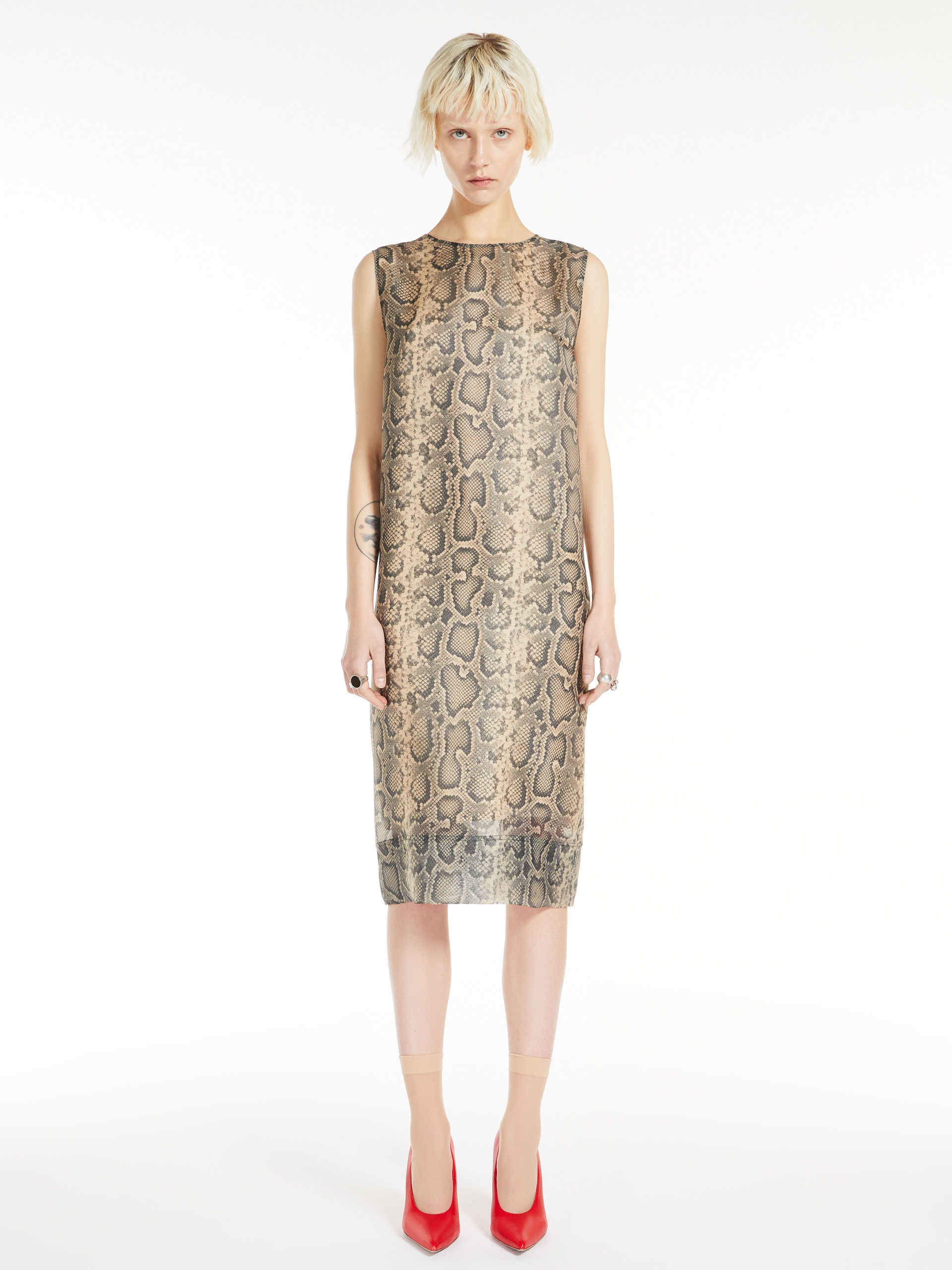 CUBANO Python-print organza dress - 3