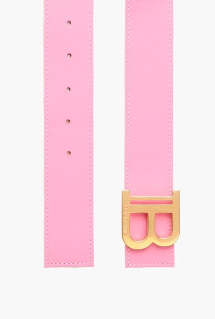 Smooth pink leather B-Belt - 5
