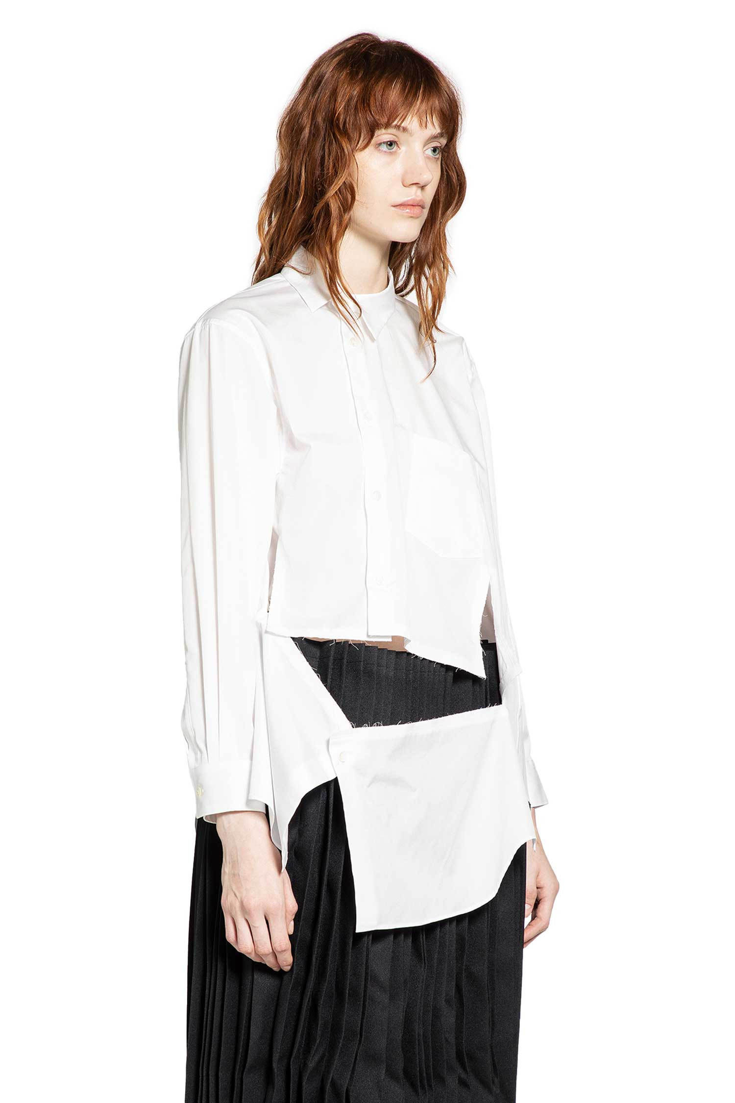 Asymmetric Cropped Pocket Shirt - 2