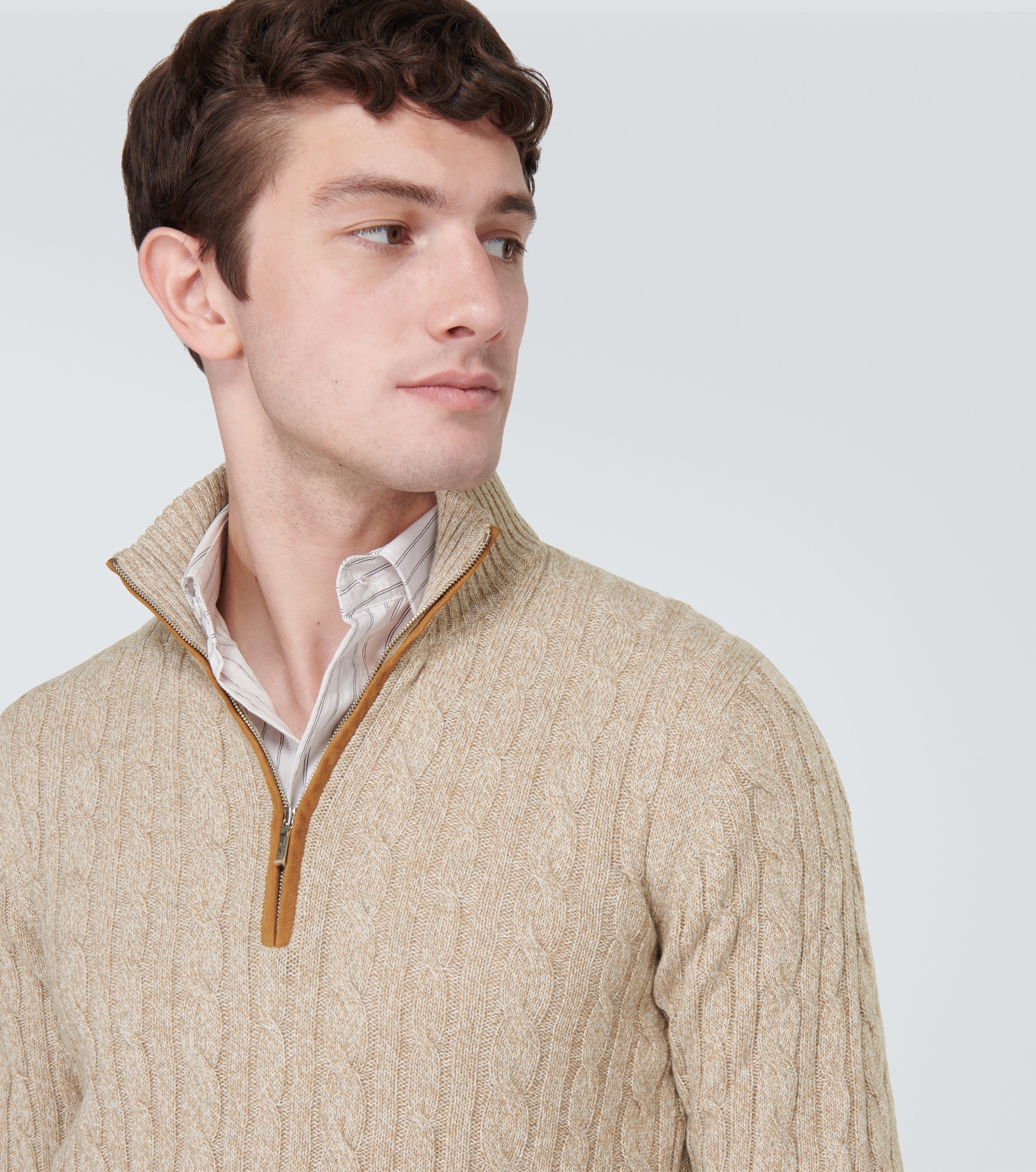 Mezzocollo cable-knit cashmere sweater - 5