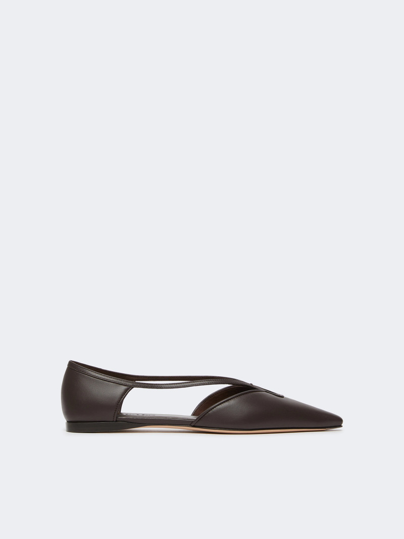 MATASSA Nappa leather ballet flats - DARK BROWN 1