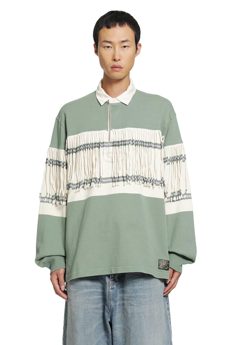 Panel Stripe Jersey Fringed Rugby Polo 1