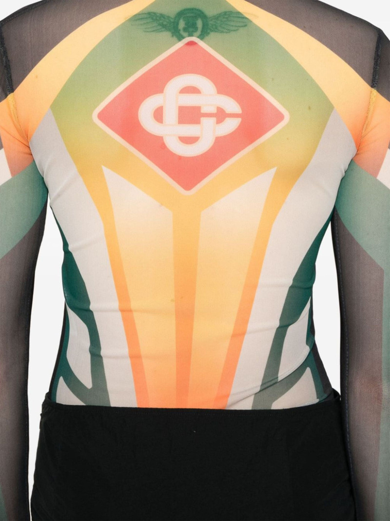 logo-print mesh bodysuit 5