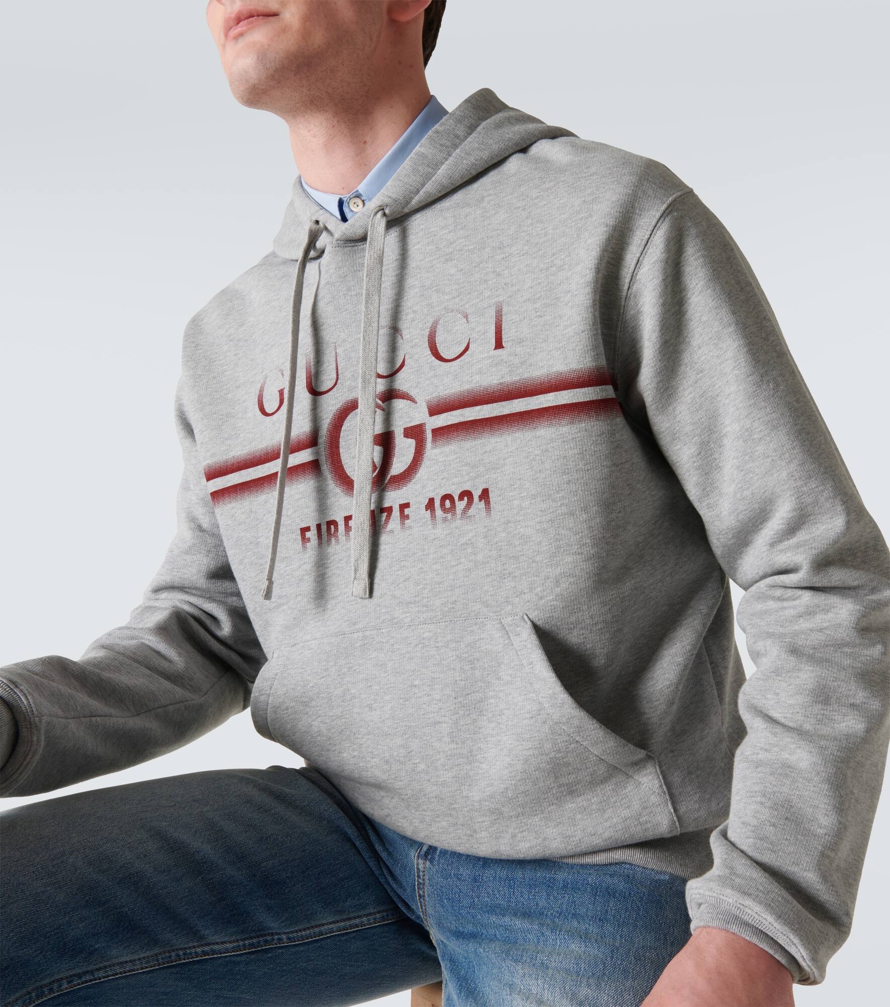 Logo cotton jersey hoodie - 5
