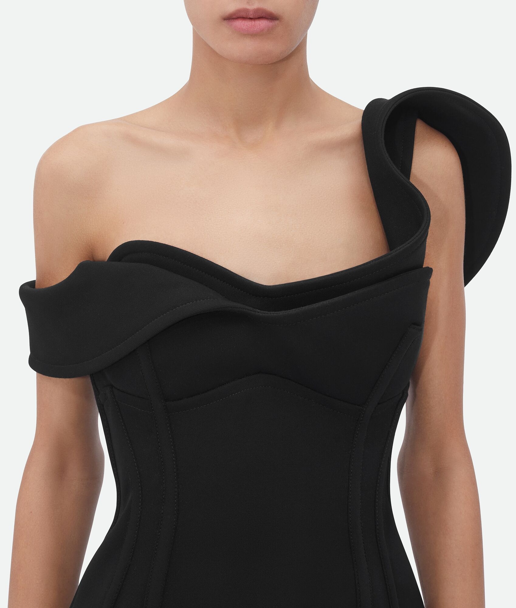 Bonded Wool Tricotine Bustier Dress - 4