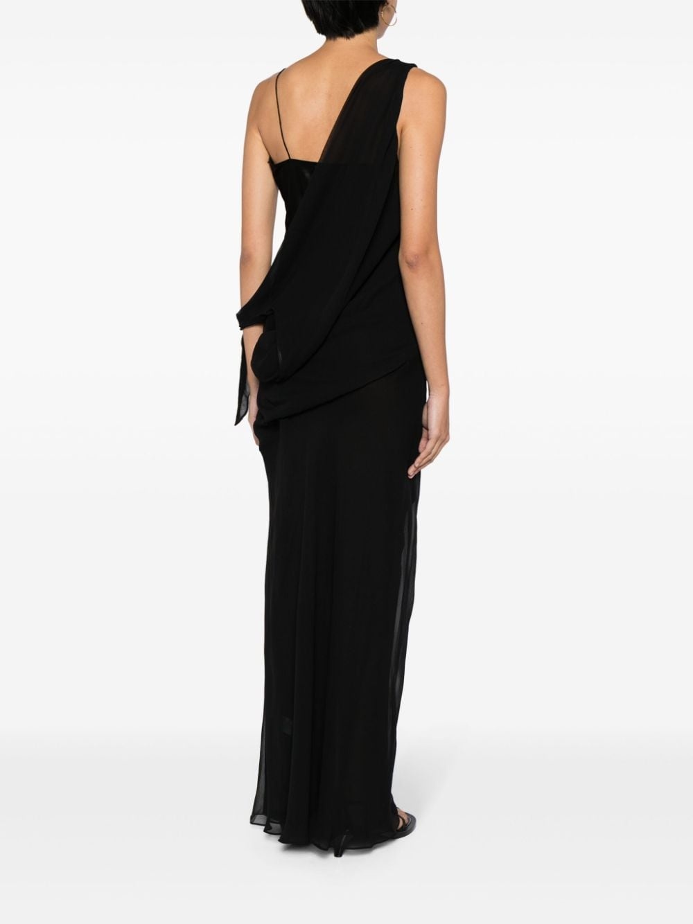 Drifted layered silk-georgette dress - 4
