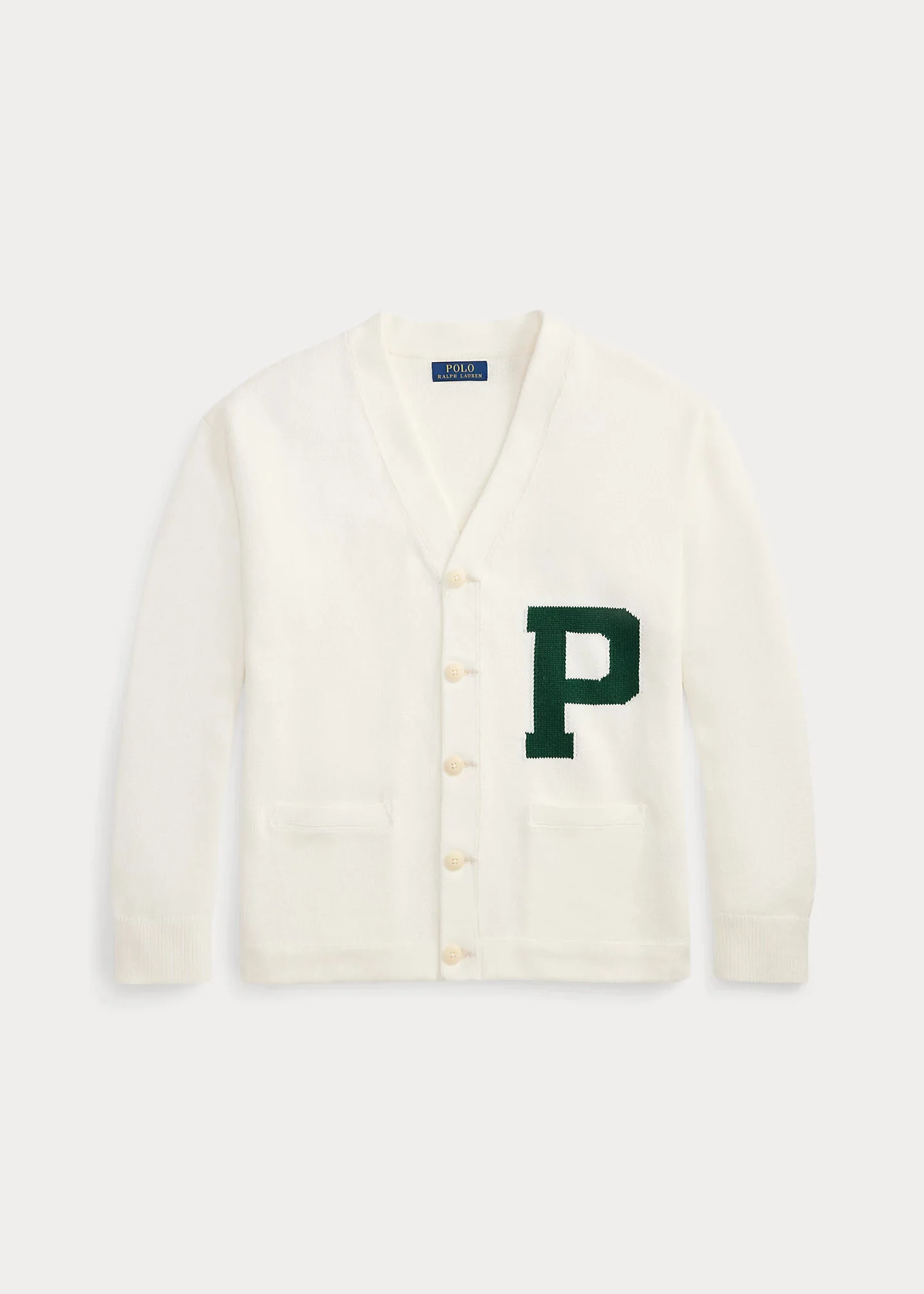 Relaxed Fit Cotton Letter Cardigan - 1
