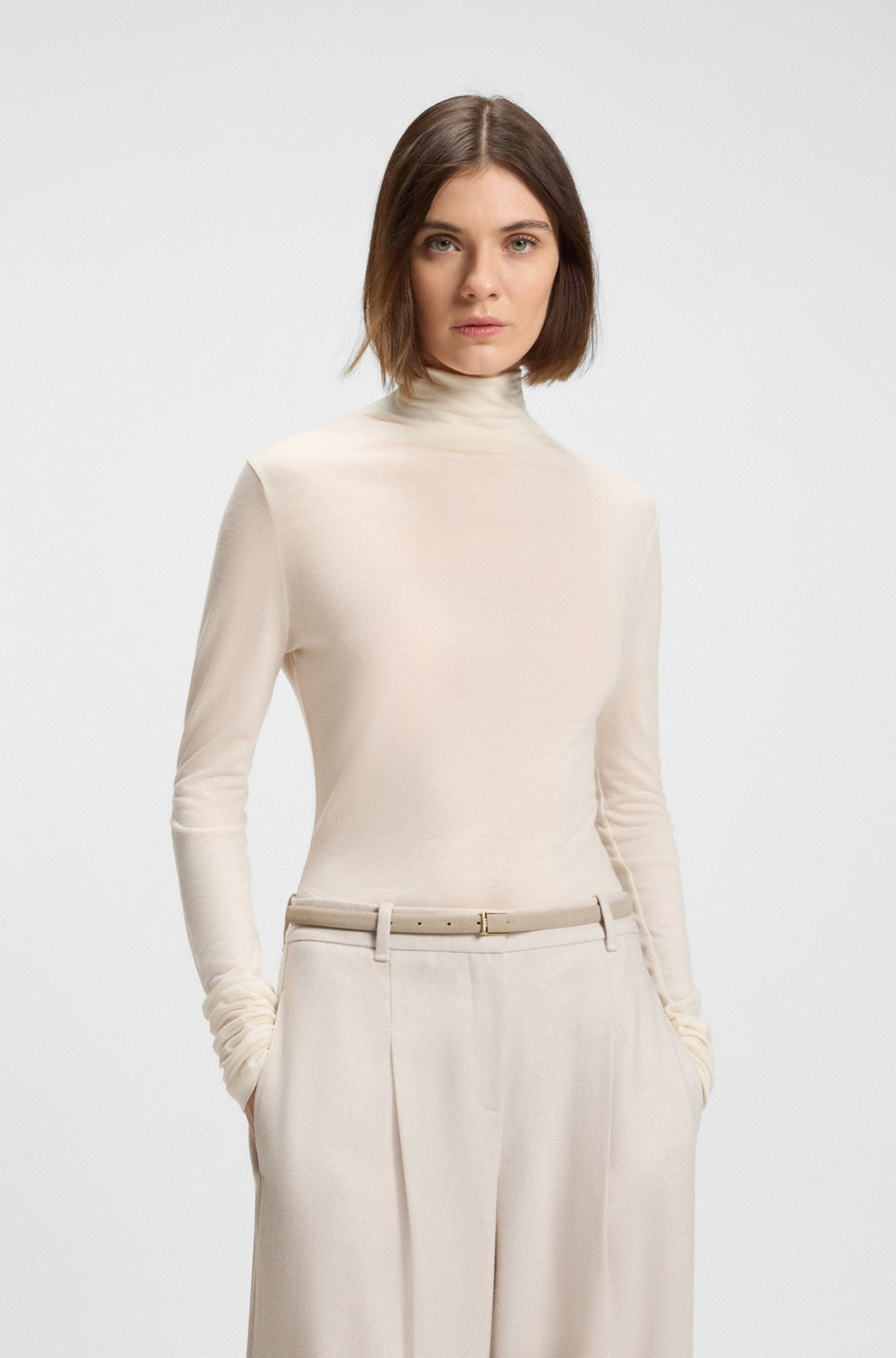 HIGH-NECK TOP IN SOFT JERSEY - 2