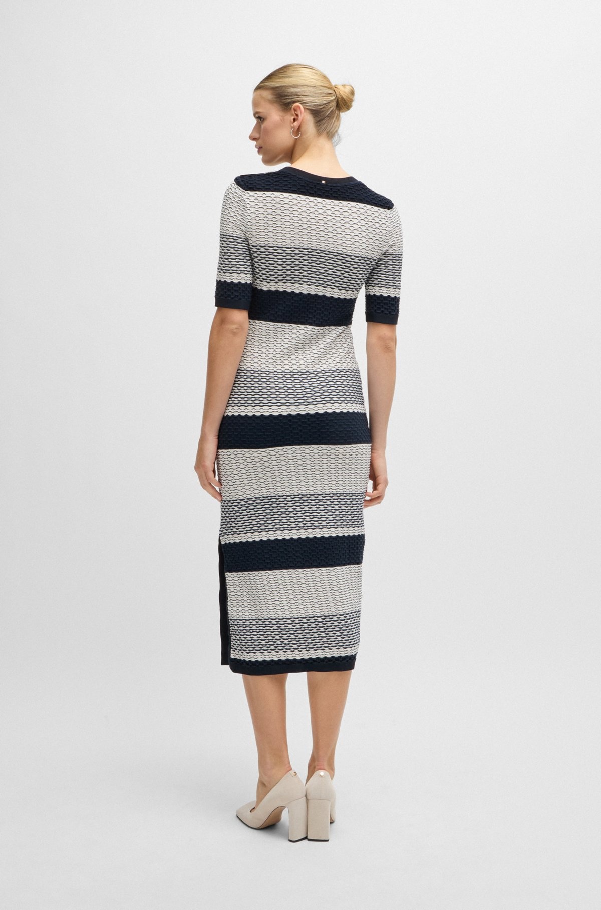 STRUCTURED-STRIPE DRESS IN STRETCH-COTTON JERSEY - 5