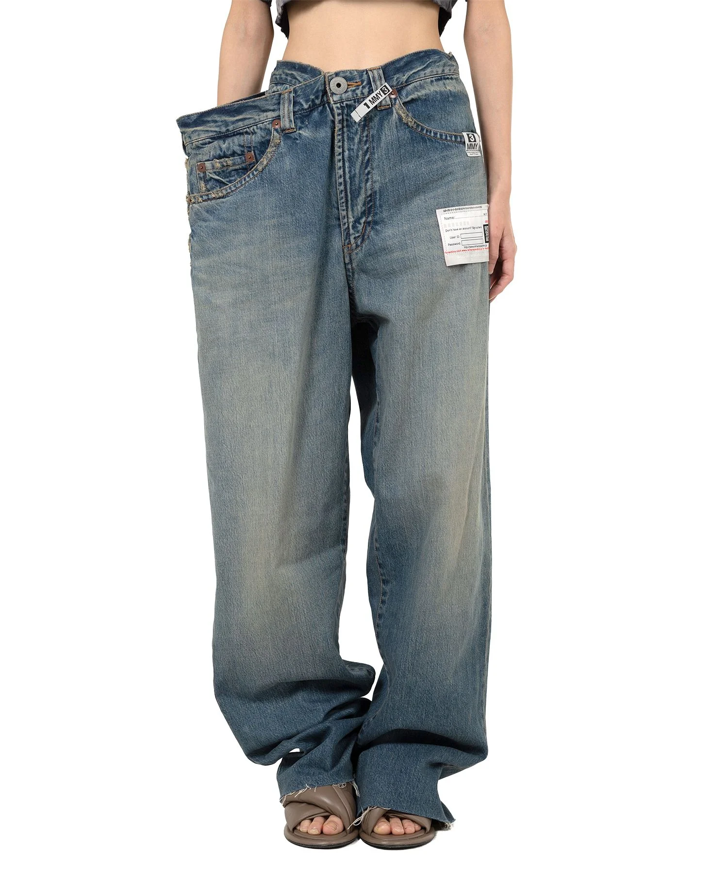 Huge Layered Denim Pants - 1