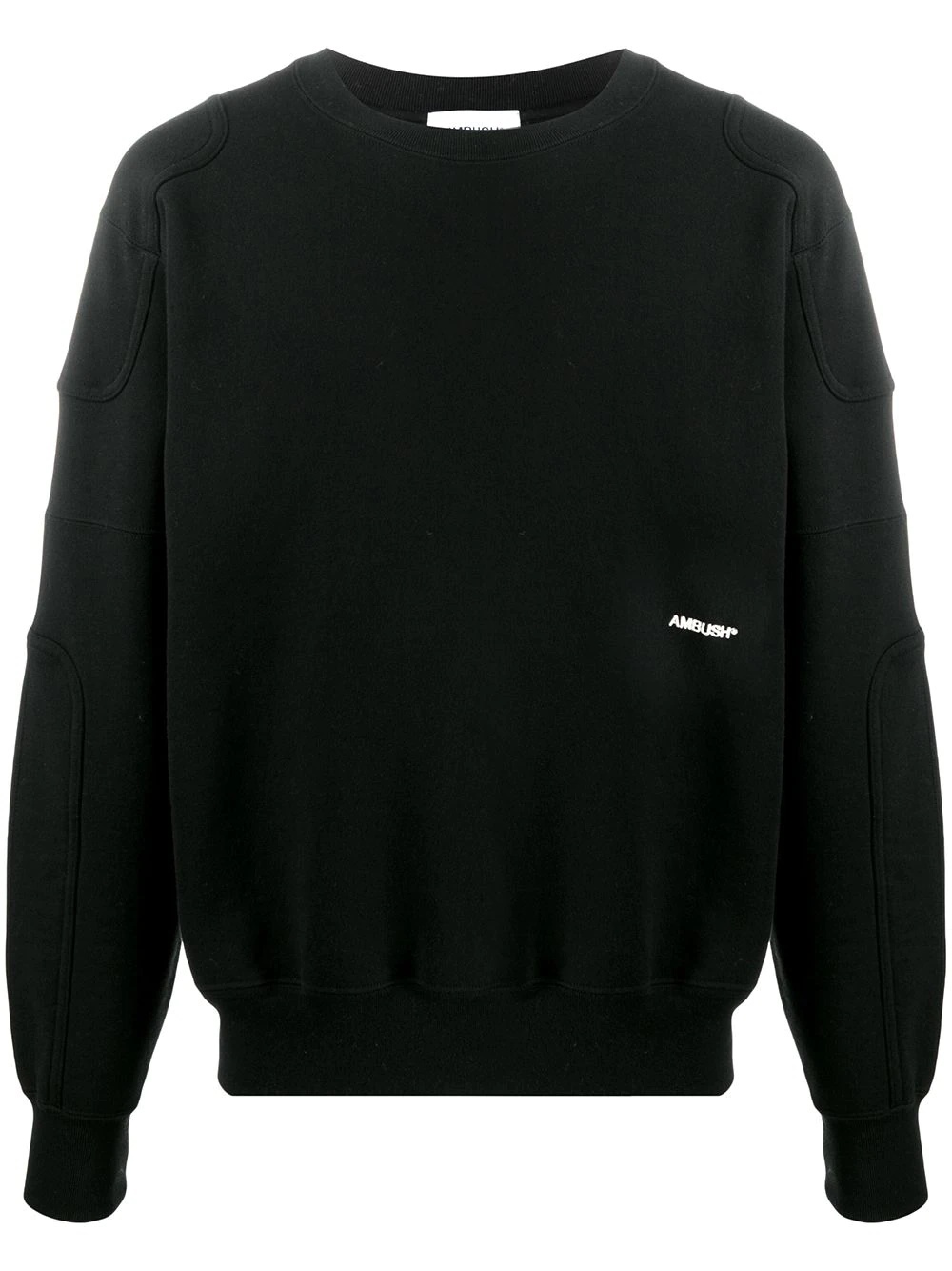 panelled embroidered-logo sweatshirt - 1