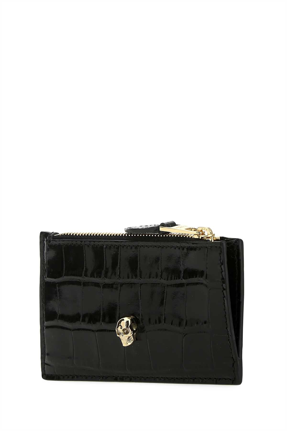 Alexander Mcqueen Men Black Leather Card Holder - 2