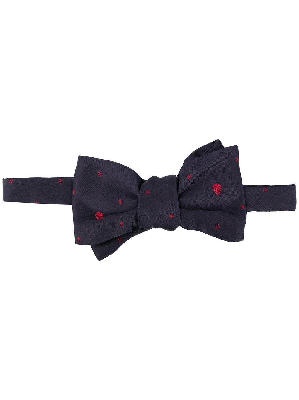 skull-print clip-on bow tie - 1