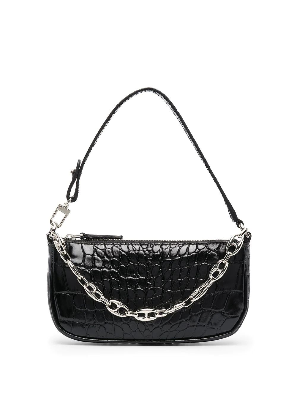 crocodile embossed shoulder bag - 1