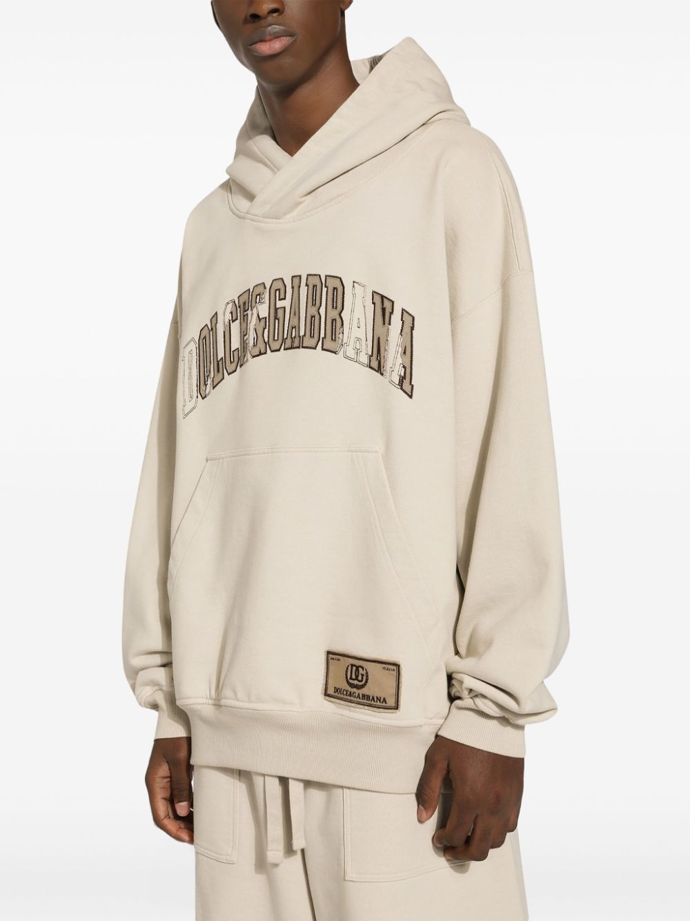 logo-embroidered cotton hoodie - 5