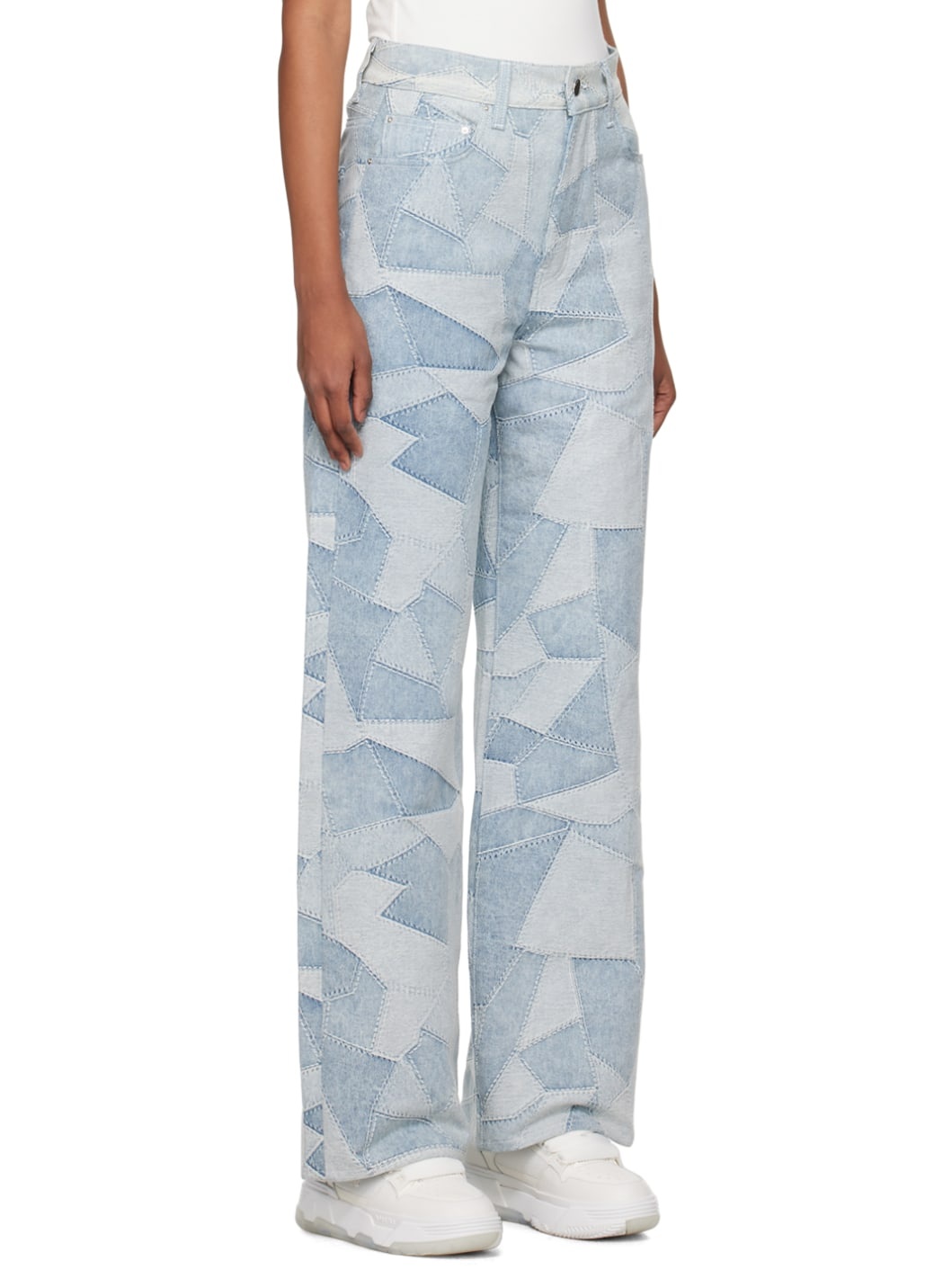 Blue Patchwork Jeans - 2