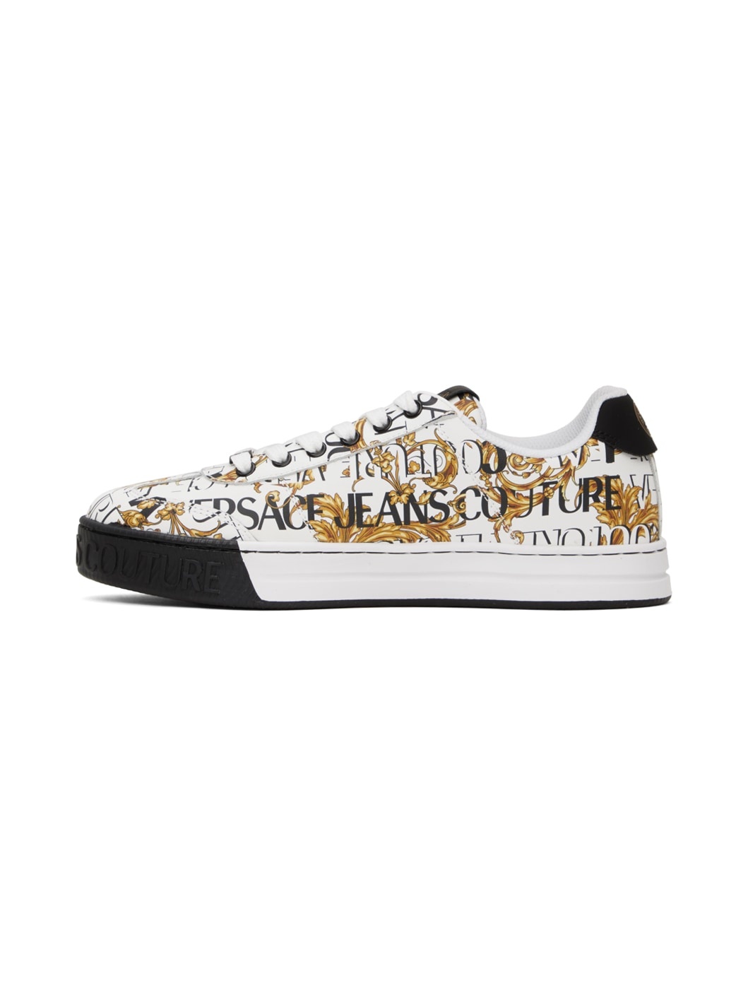 White & Gold Court 88 Sneakers - 3