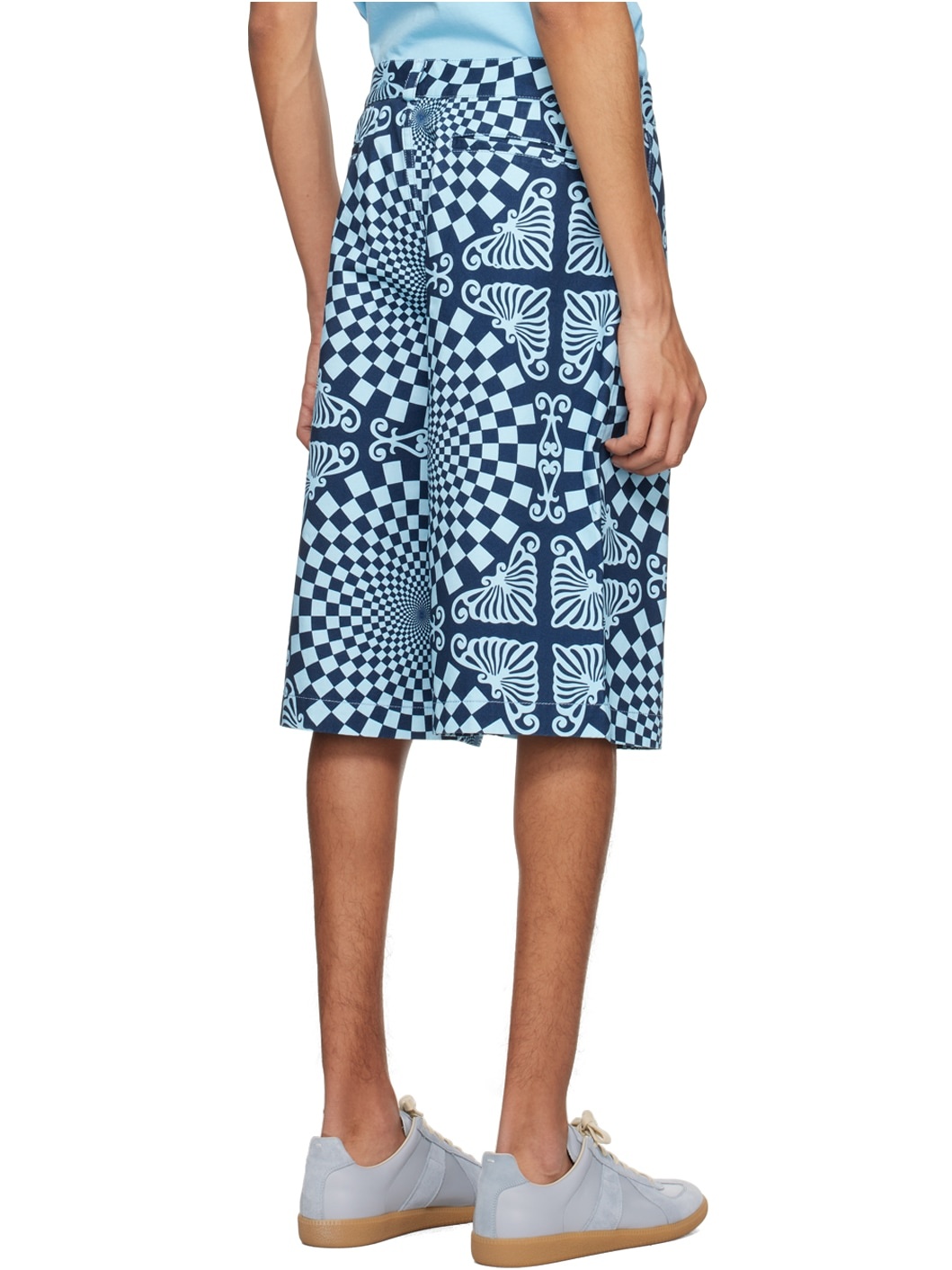 Blue Folk Checkerboard Shorts - 3