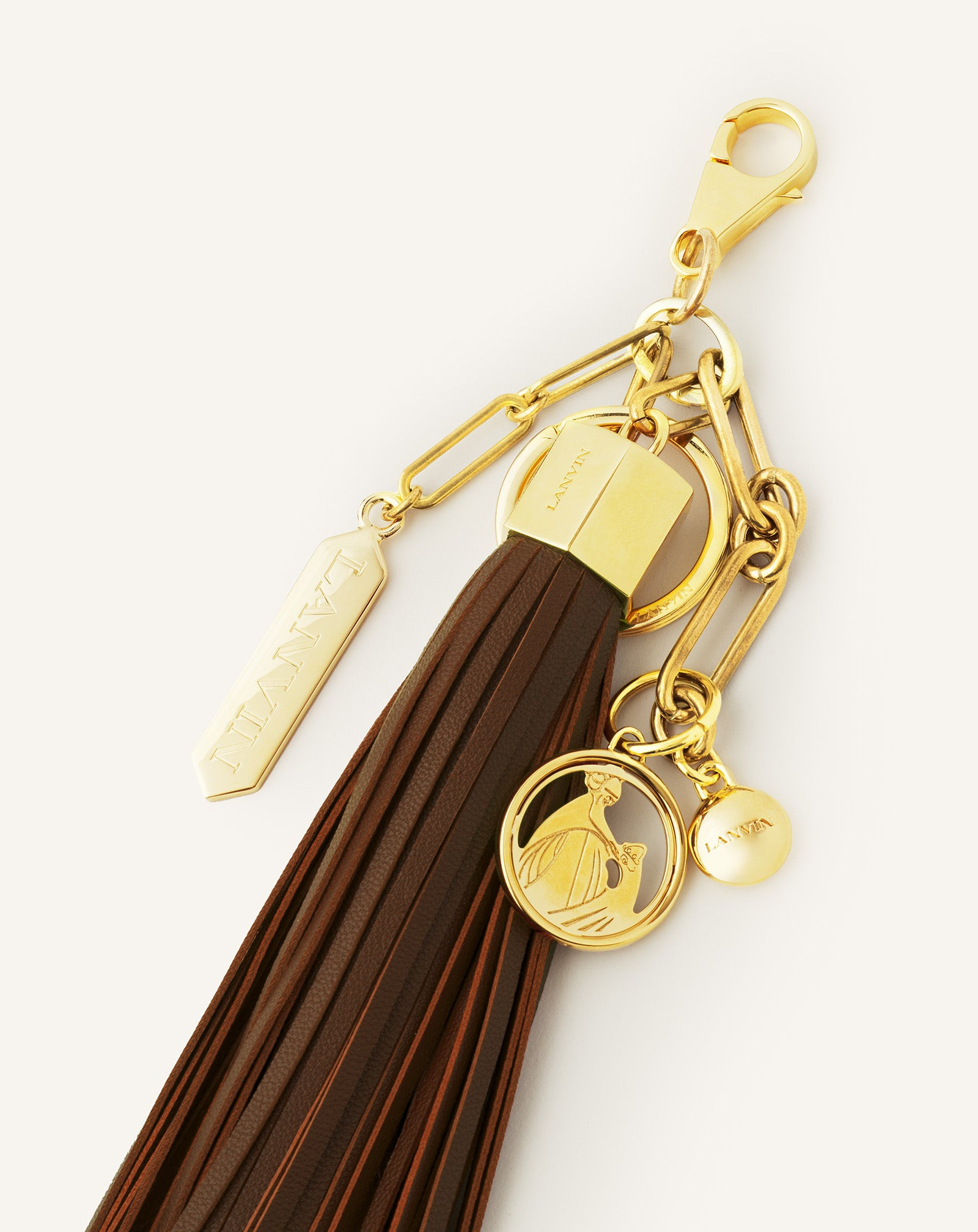LARGE LEATHER POMPOM BAG CHARM - 2