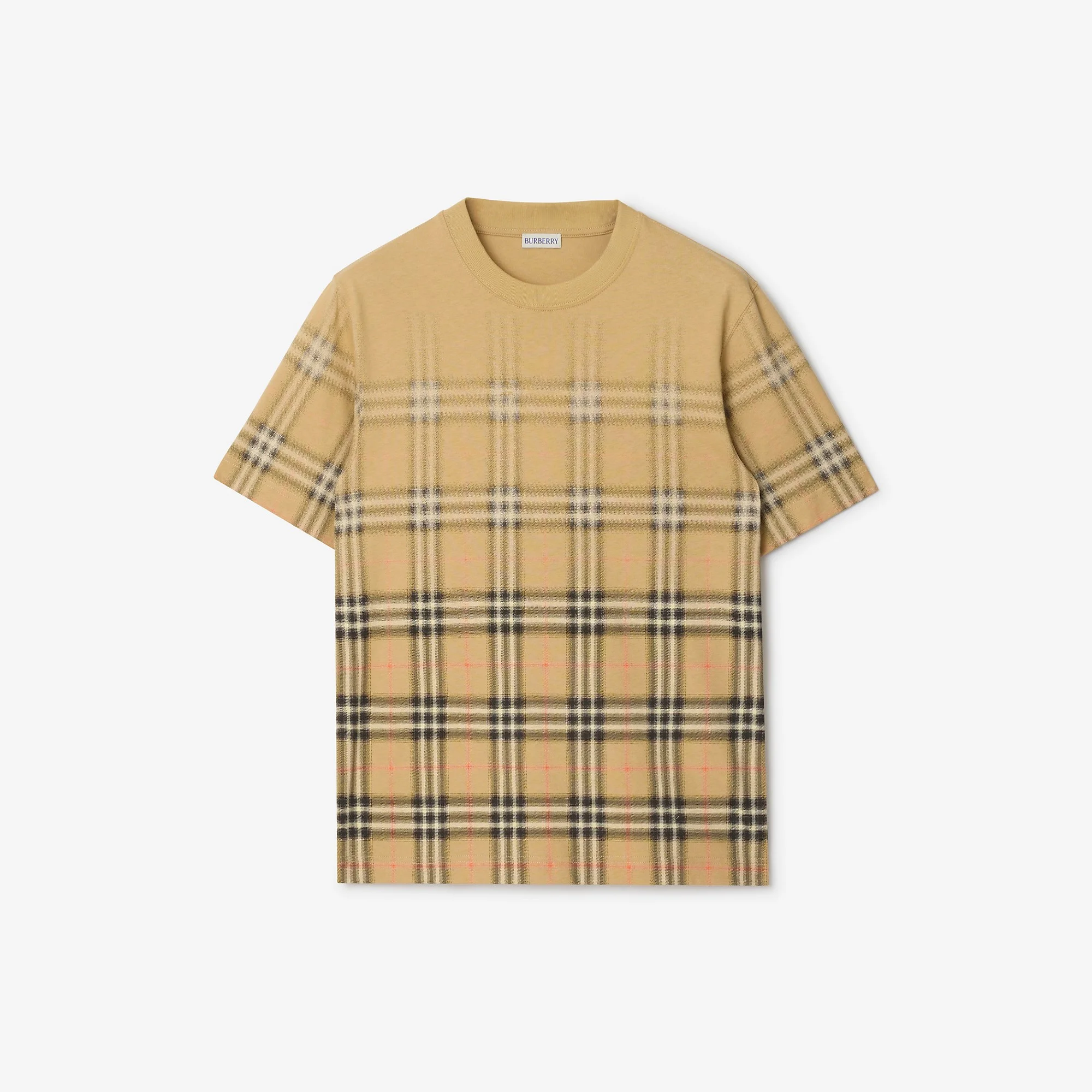 Gradient Check Cotton T-shirt - 1