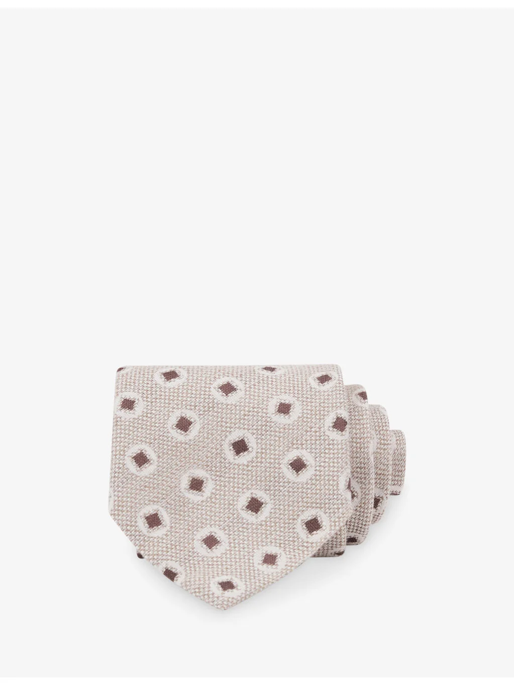 Vito Square Medallion-Print Cotton And Silk Tie - 1