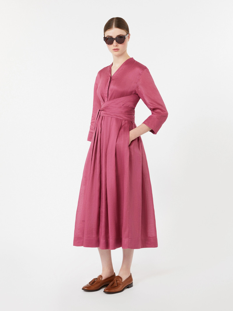 'S Max Mara CAMILLA Ramie canvas dress - CYCLAMEN outlook