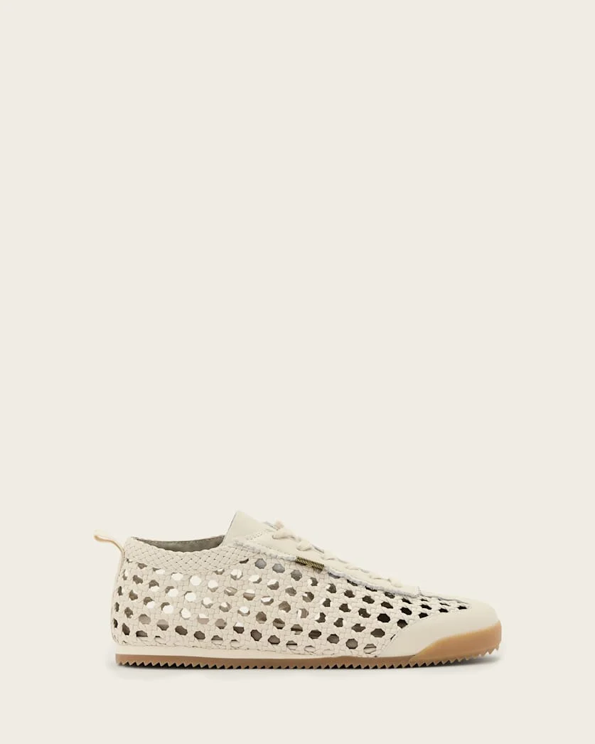 KENNY WOVEN LEATHER SNEAKERS - 1