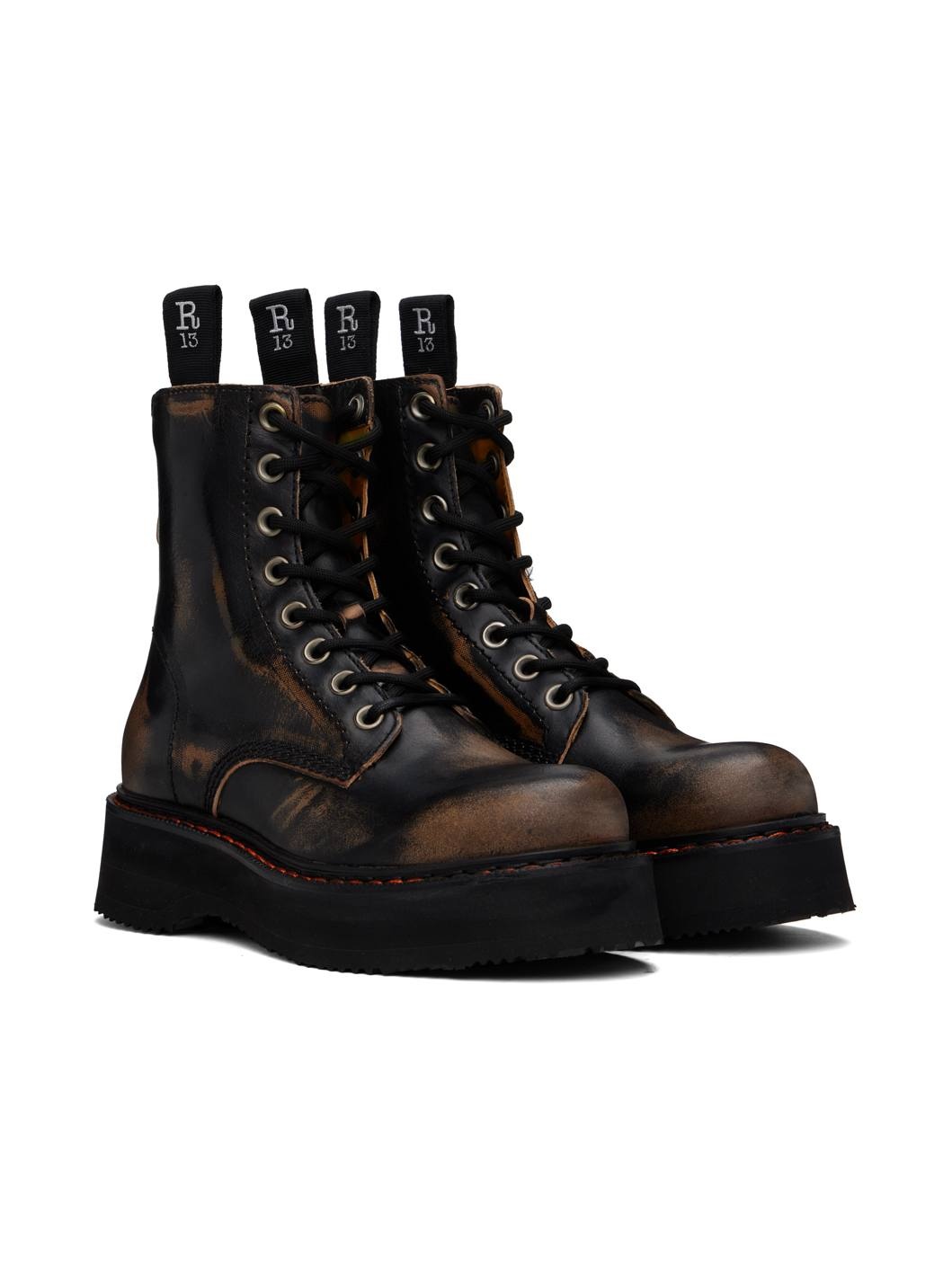 Black Single Stack Boots - 4