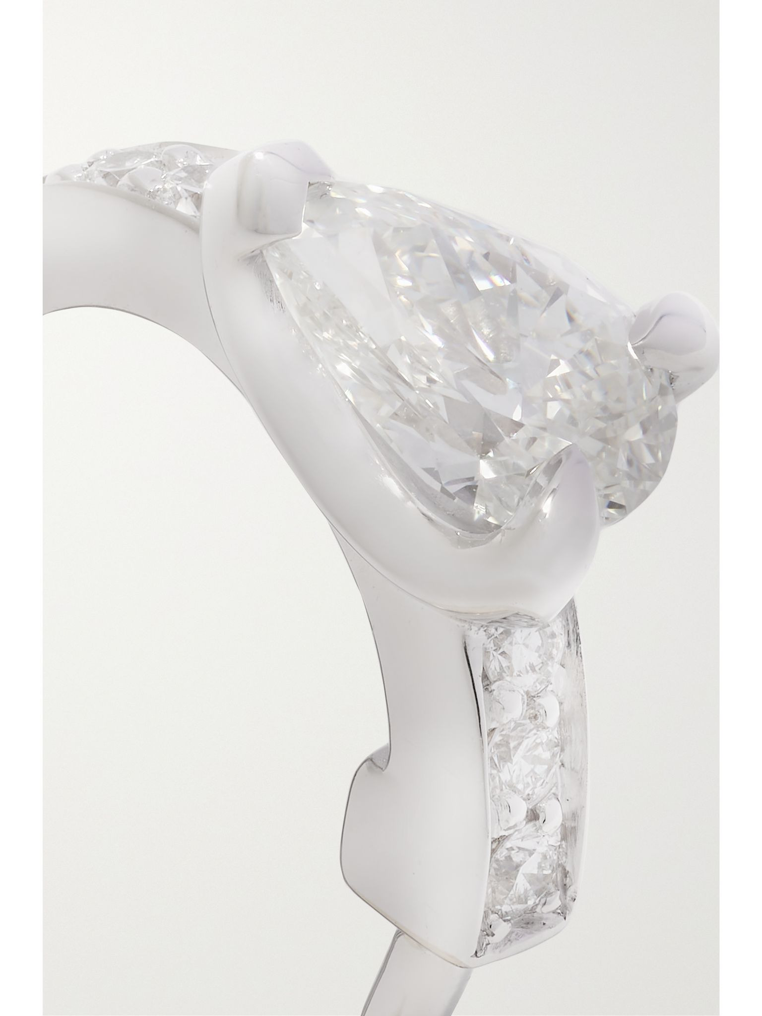 Harvest 18-karat white gold diamond single earring Silver - 5