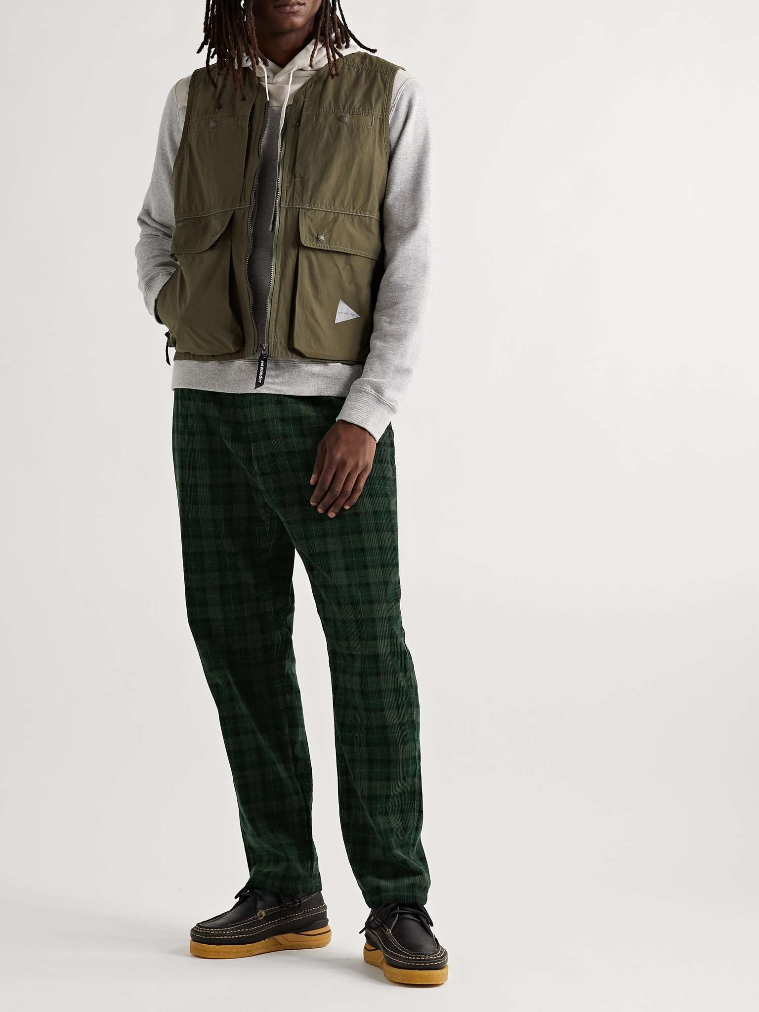 Flint Tapered Checked Cotton-Corduroy Trousers - 2