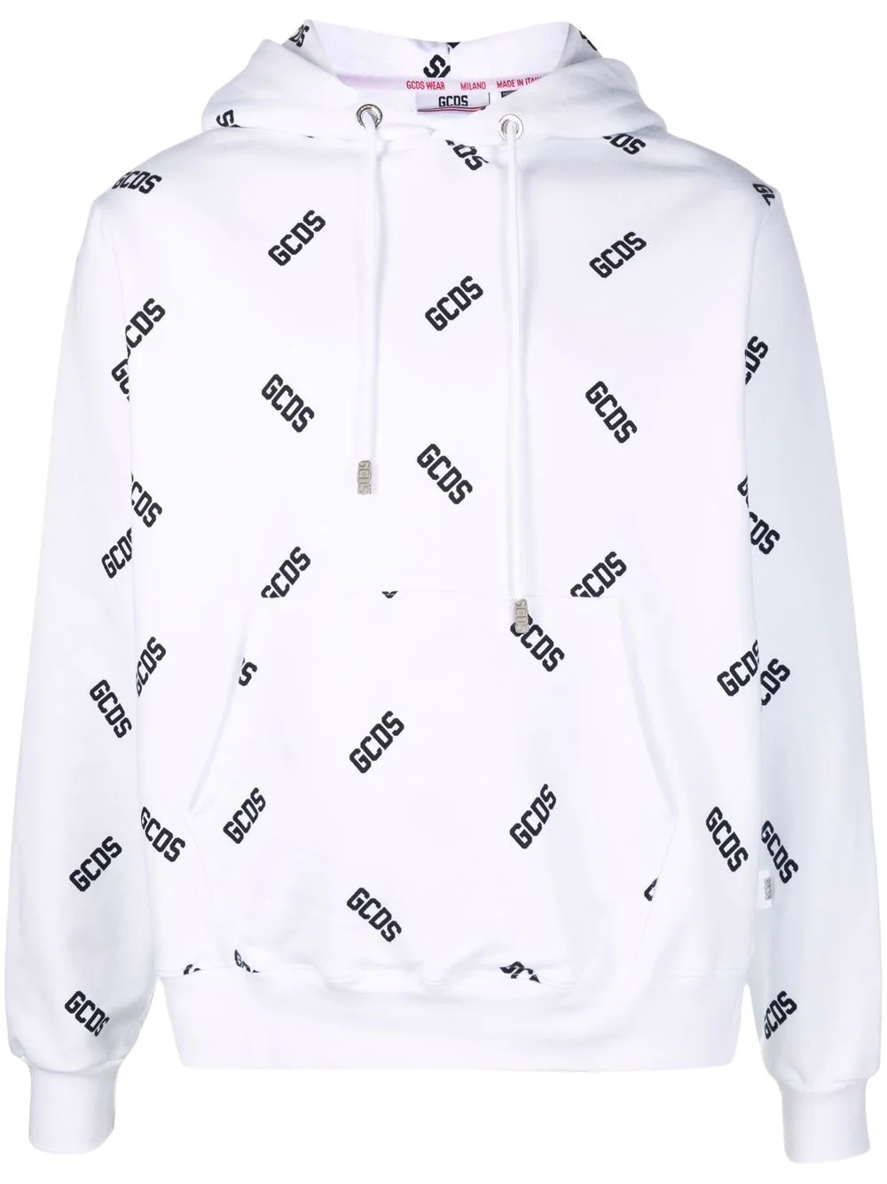 all-over logo print hoodie - 1